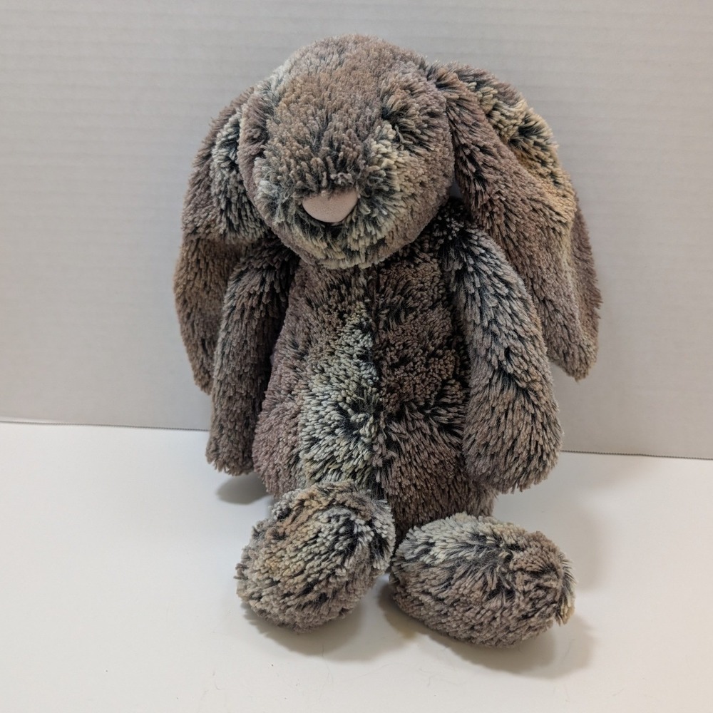 Jellycat Woodland Babe Bunny Bashful marbled gradient brown CLEAN! 12"‎ Medium